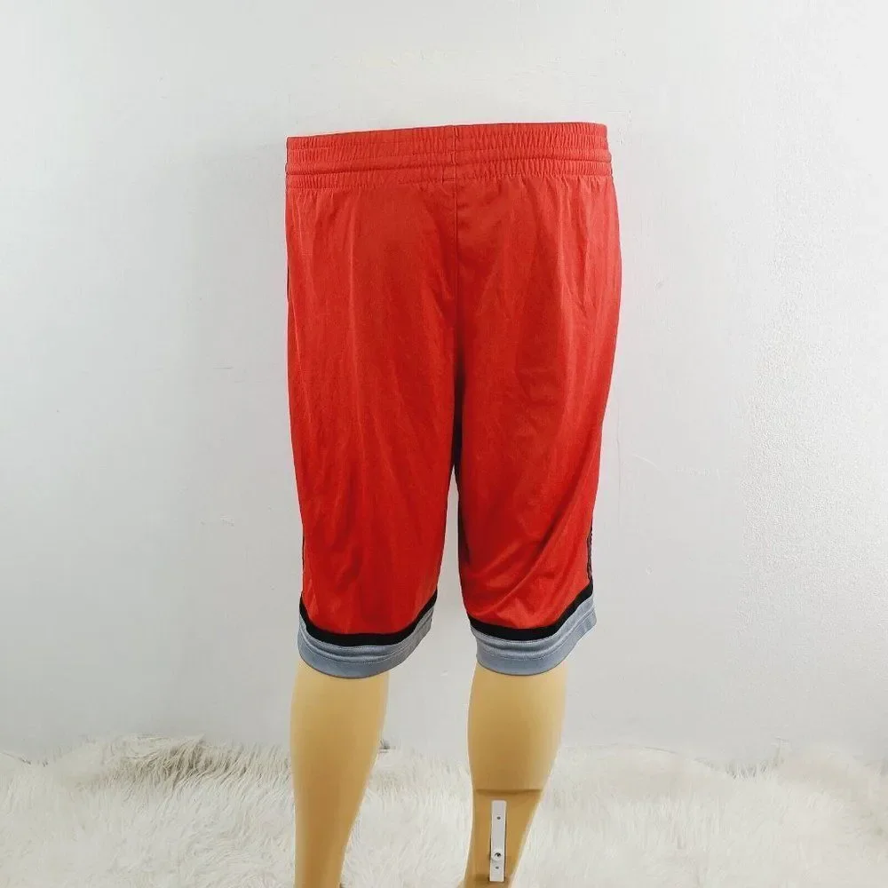 Adidas Men's Red‎ Elastic Waist Flat Front Drawstring Athletic Basic Shorts Sz M